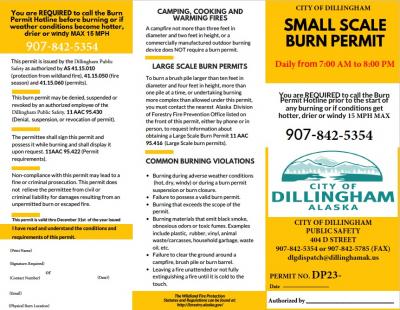 Dillingham Burn Permit 2023 - Page 1