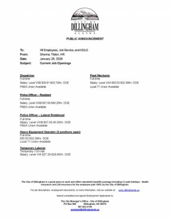 Public Announcement 1.28.26