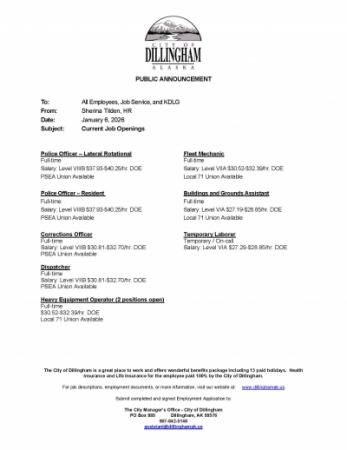 Public Announcement 1.6.26