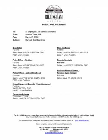 Public Announcement 3.13.26