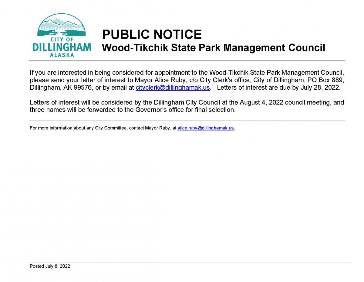 Wood-Tikchik State Part Management Council