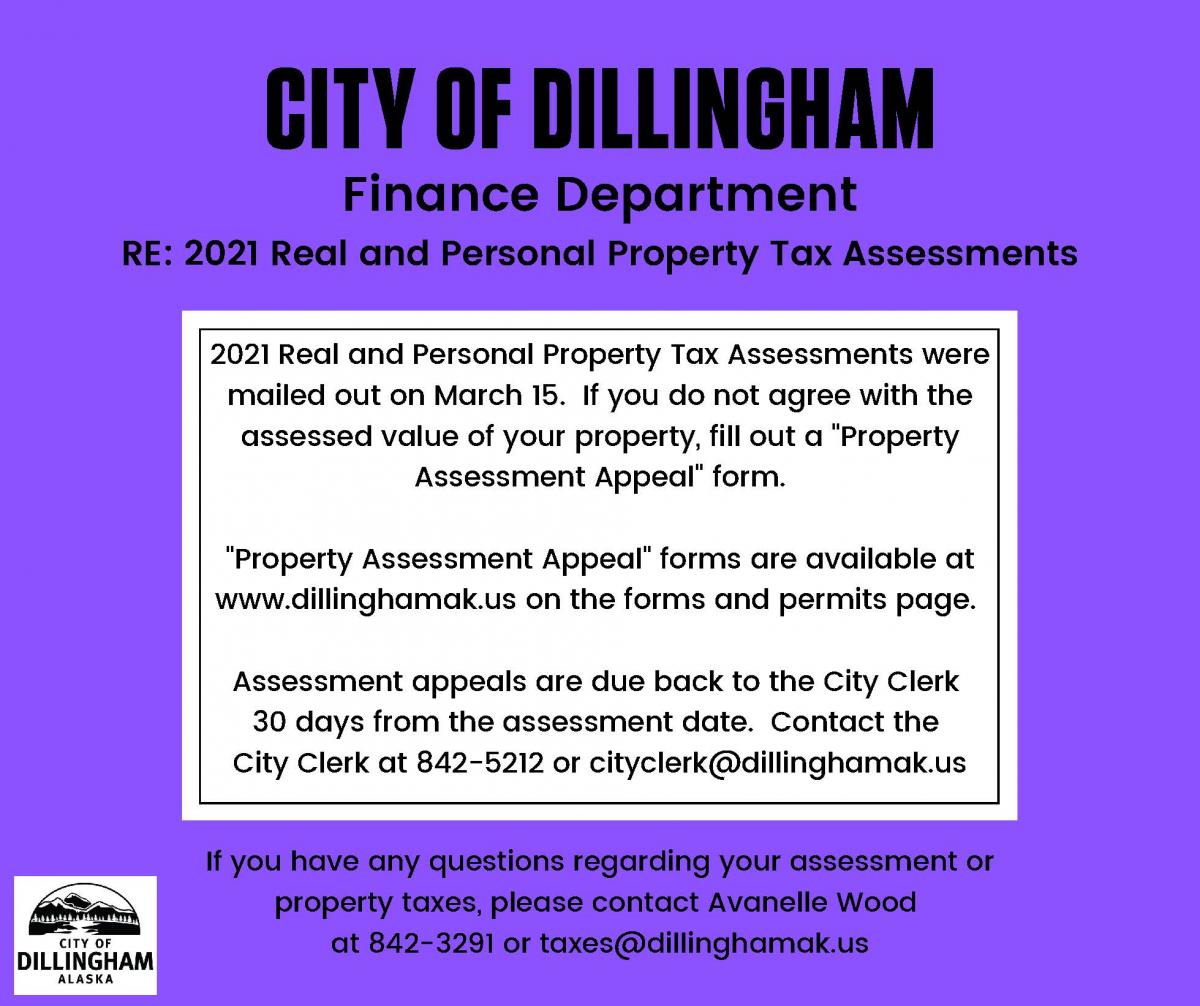 2021 Real and Personal Property Tax Assessment Announcement